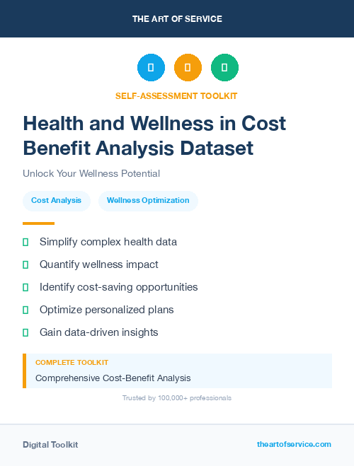Health and Wellness in Cost Benefit Analysis Dataset