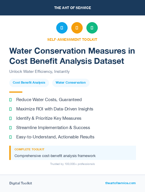 Water Conservation Measures in Cost Benefit Analysis Dataset