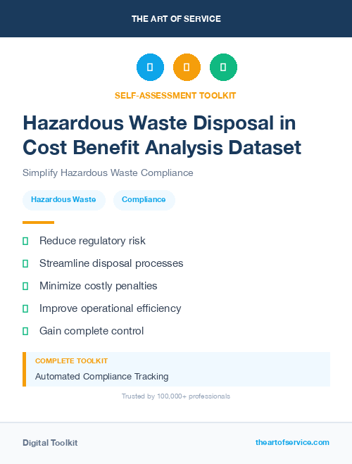 Hazardous Waste Disposal in Cost Benefit Analysis Dataset
