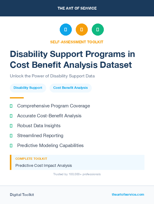 Disability Support Programs in Cost Benefit Analysis Dataset