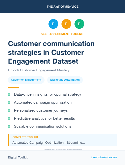 Customer communication strategies in Customer Engagement Dataset