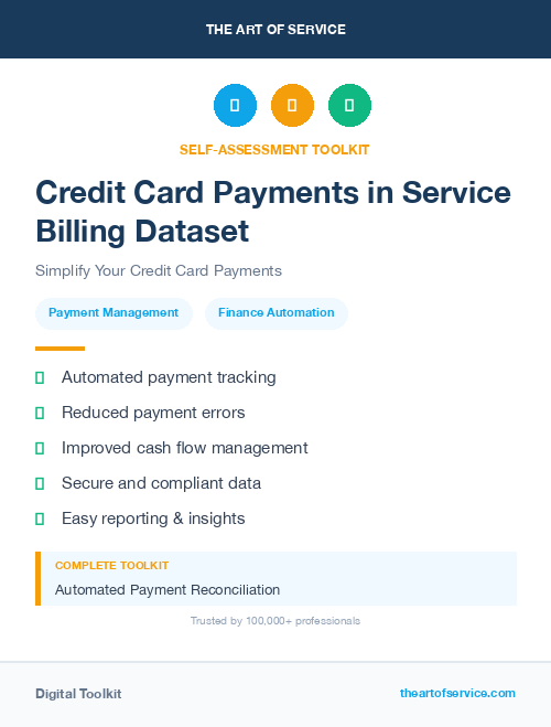 Credit Card Payments in Service Billing Dataset