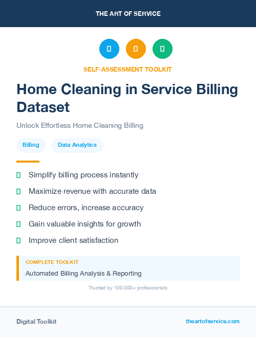 Home Cleaning in Service Billing Dataset