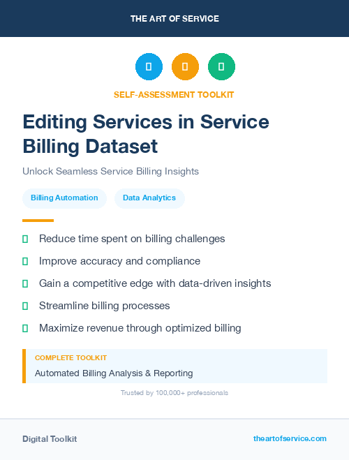 Editing Services in Service Billing Dataset