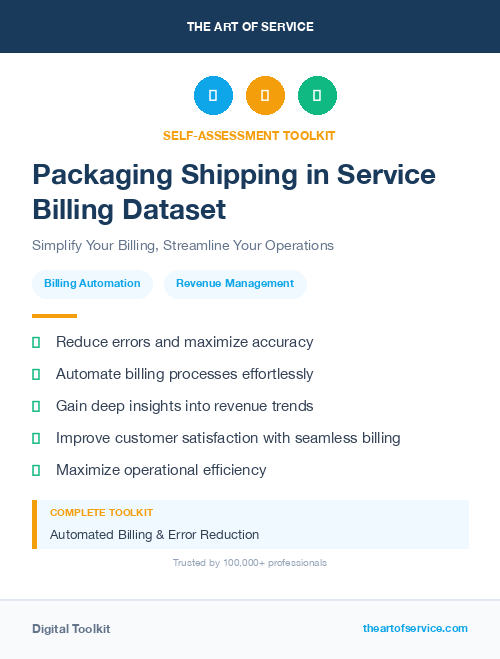 Packaging Shipping in Service Billing Dataset