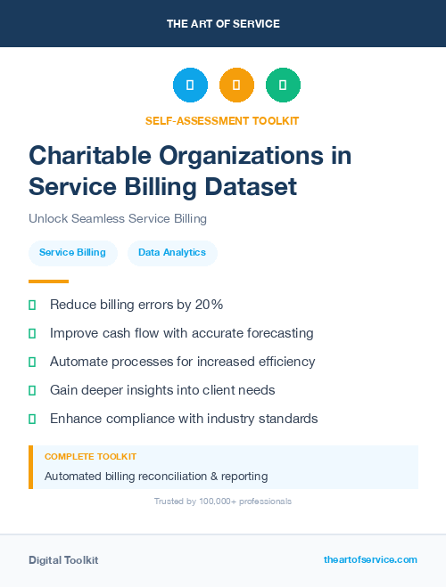 Charitable Organizations in Service Billing Dataset