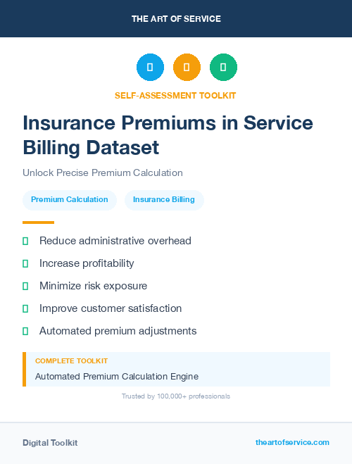 Insurance Premiums in Service Billing Dataset