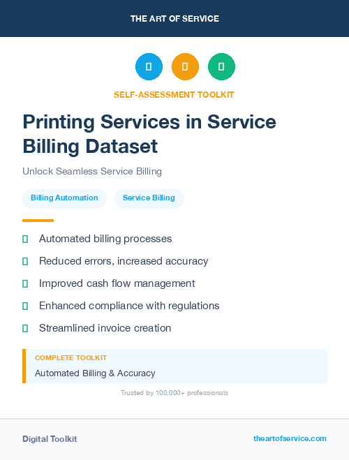 Printing Services in Service Billing Dataset