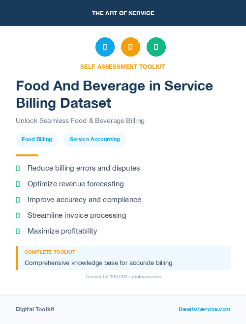 Food And Beverage in Service Billing Dataset