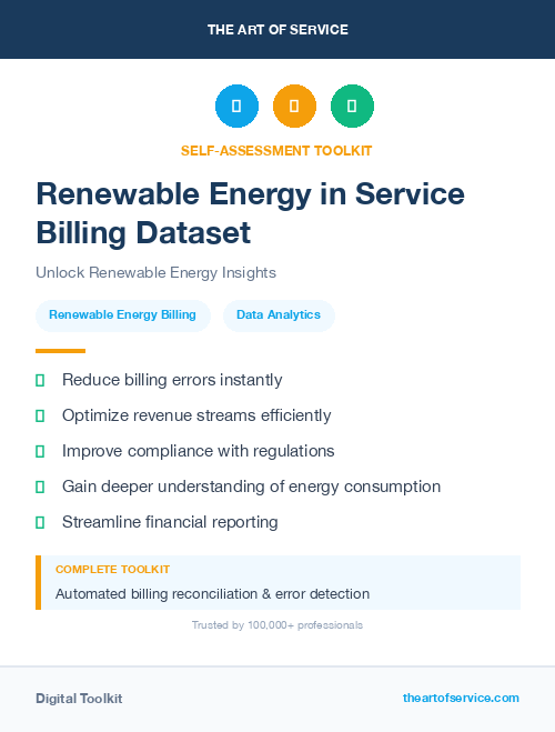Renewable Energy in Service Billing Dataset