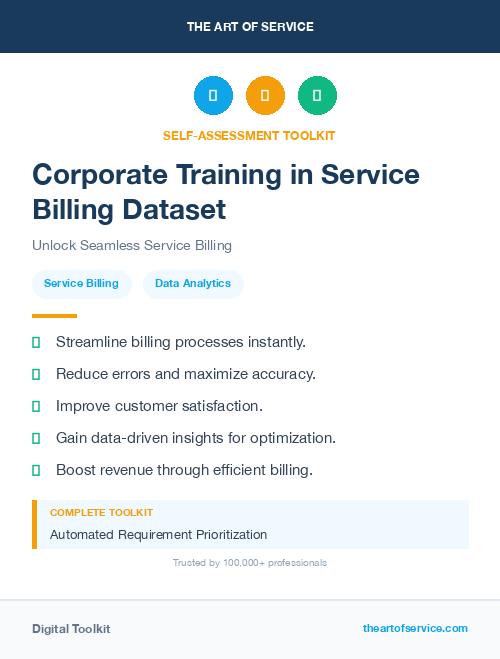 Corporate Training in Service Billing Dataset