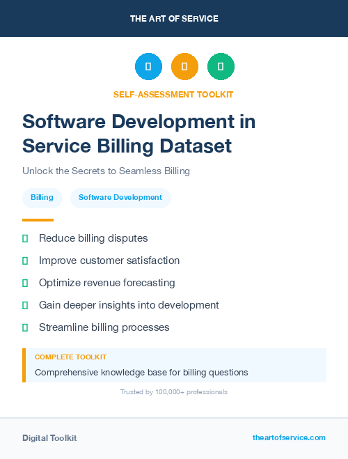 Software Development in Service Billing Dataset