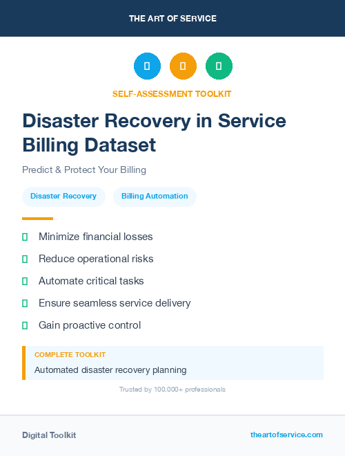 Disaster Recovery in Service Billing Dataset