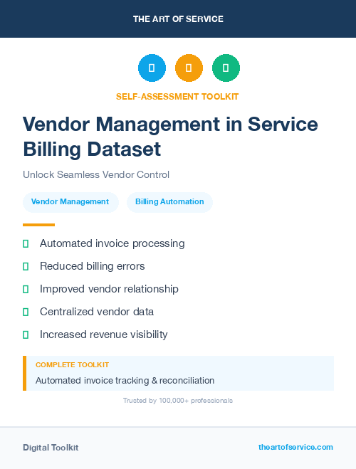 Vendor Management in Service Billing Dataset