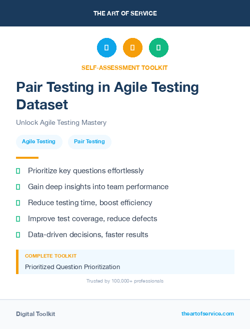 Pair Testing in Agile Testing Dataset