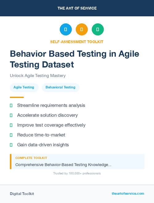 Behavior Based Testing in Agile Testing Dataset