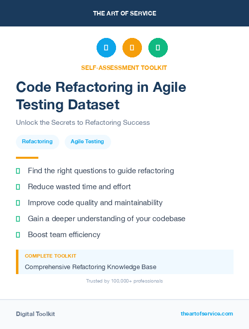 Code Refactoring in Agile Testing Dataset