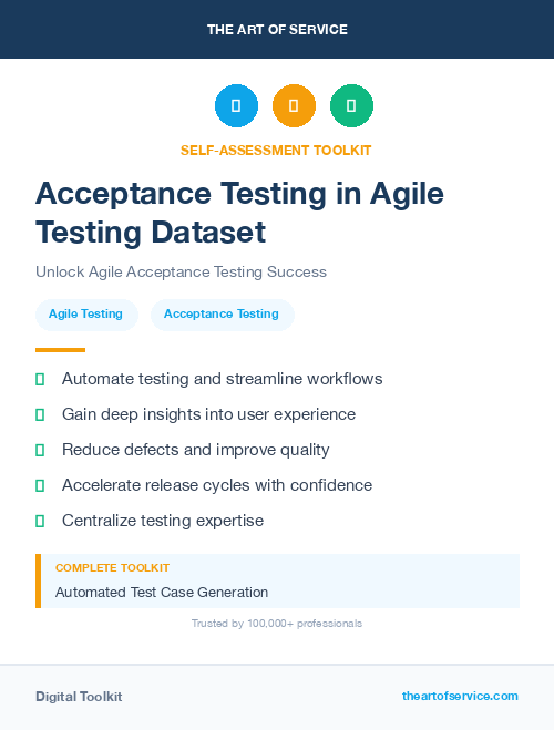 Acceptance Testing in Agile Testing Dataset