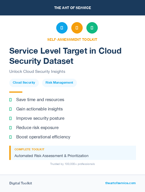 Service Level Target in Cloud Security Dataset