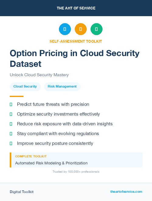 Option Pricing in Cloud Security Dataset