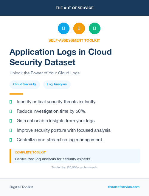 Application Logs in Cloud Security Dataset