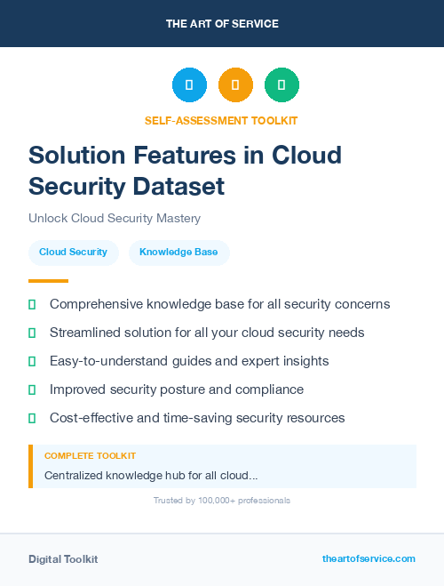 Solution Features in Cloud Security Dataset