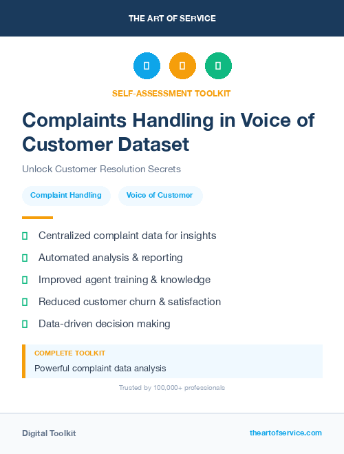 Complaints Handling in Voice of Customer Dataset