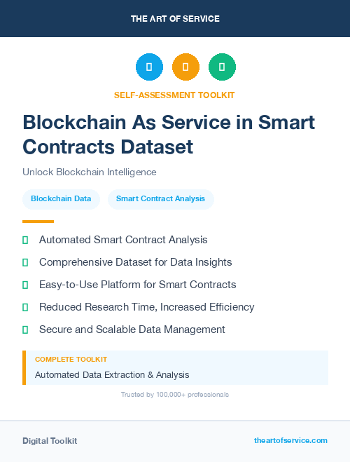 Blockchain As Service in Smart Contracts Dataset