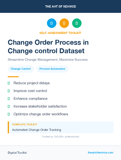 Change Order Process in Change control Dataset