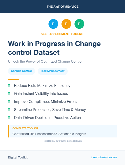Work in Progress in Change control Dataset