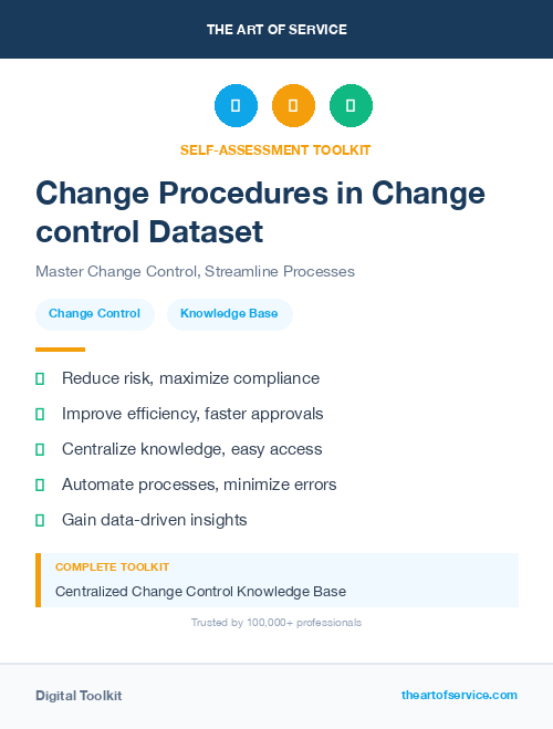 Change Procedures in Change control Dataset