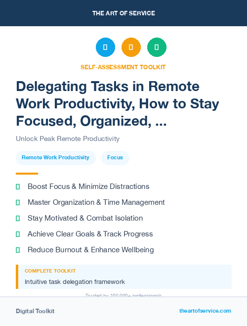 Delegating Tasks in Remote Work Productivity, How to Stay Focused, Organized, and Motivated When Working from Home Dataset