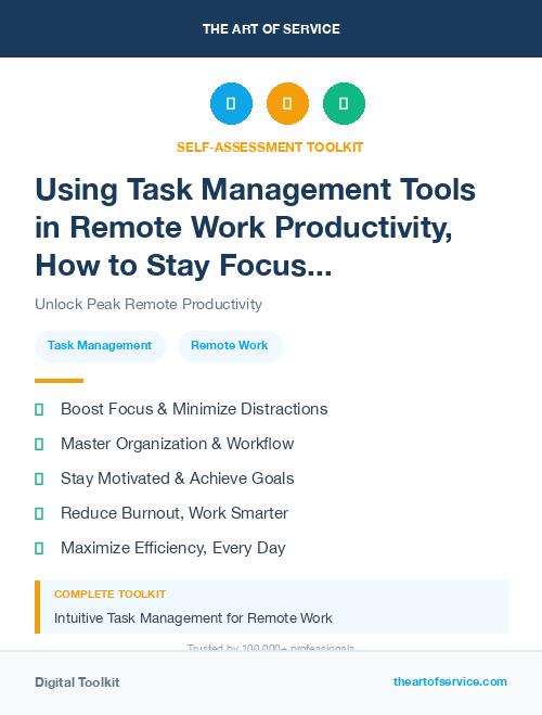 Using Task Management Tools in Remote Work Productivity, How to Stay Focused, Organized, and Motivated When Working from Home Dataset