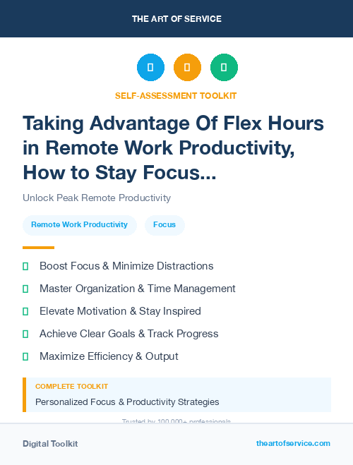 Taking Advantage Of Flex Hours in Remote Work Productivity, How to Stay Focused, Organized, and Motivated When Working from Home Dataset