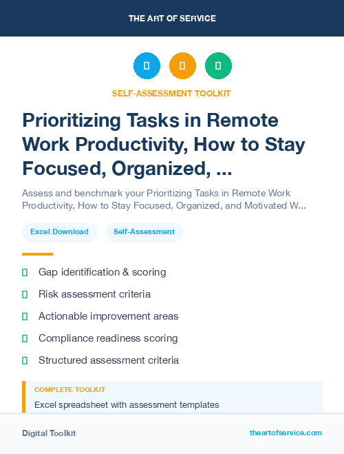 Prioritizing Tasks in Remote Work Productivity, How to Stay Focused, Organized, and Motivated When Working from Home Dataset