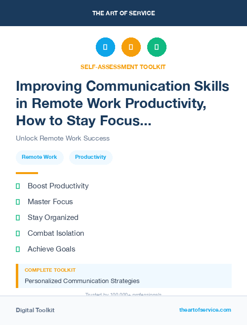 Improving Communication Skills in Remote Work Productivity, How to Stay Focused, Organized, and Motivated When Working from Home Dataset
