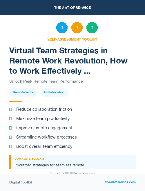 Virtual Team Strategies in Remote Work Revolution, How to Work Effectively and Collaboratively from Anywhere Dataset
