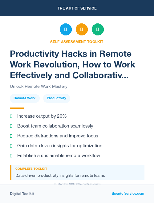 Productivity Hacks in Remote Work Revolution, How to Work Effectively and Collaboratively from Anywhere Dataset