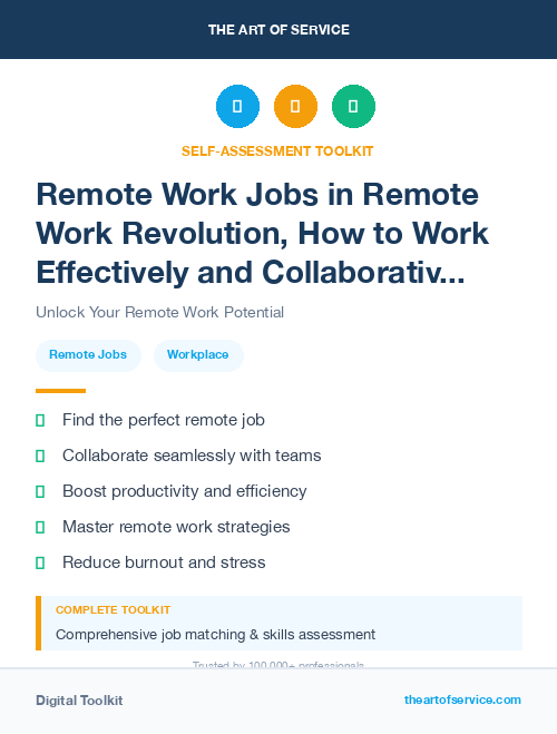 Remote Work Jobs in Remote Work Revolution, How to Work Effectively and Collaboratively from Anywhere Dataset