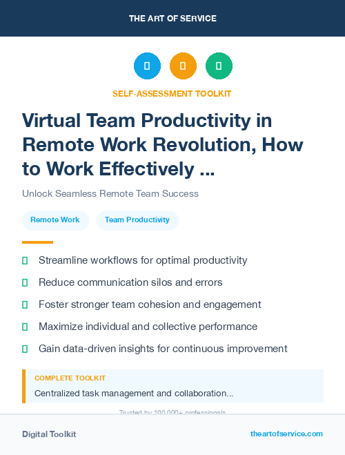Virtual Team Productivity in Remote Work Revolution, How to Work Effectively and Collaboratively from Anywhere Dataset