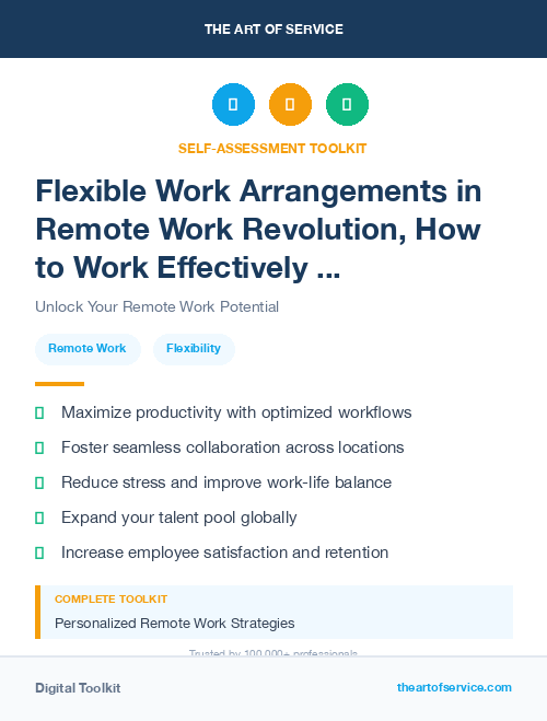 Flexible Work Arrangements in Remote Work Revolution, How to Work Effectively and Collaboratively from Anywhere Dataset