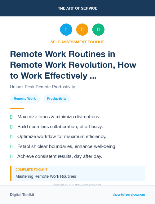 Remote Work Routines in Remote Work Revolution, How to Work Effectively and Collaboratively from Anywhere Dataset