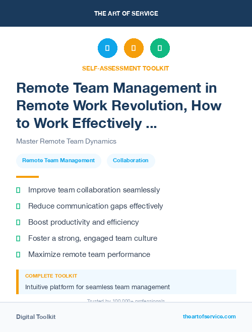 Remote Team Management in Remote Work Revolution, How to Work Effectively and Collaboratively from Anywhere Dataset