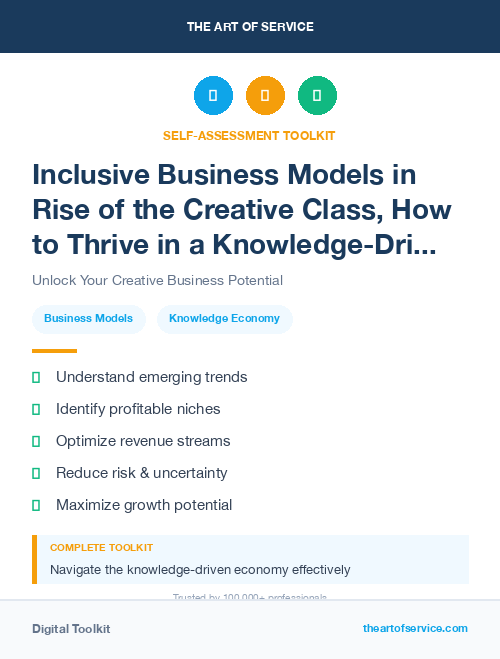 Inclusive Business Models in Rise of the Creative Class, How to Thrive in a Knowledge-Driven Economy Dataset