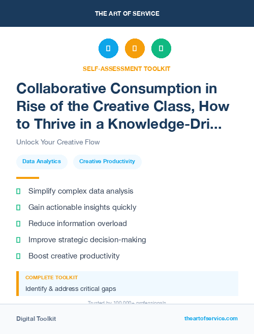 Collaborative Consumption in Rise of the Creative Class, How to Thrive in a Knowledge-Driven Economy Dataset