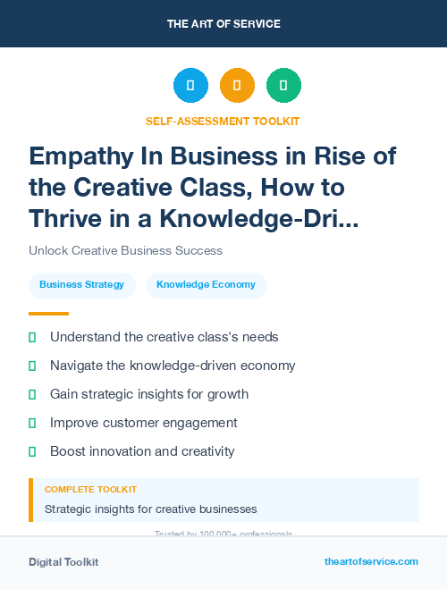 Empathy In Business in Rise of the Creative Class, How to Thrive in a Knowledge-Driven Economy Dataset
