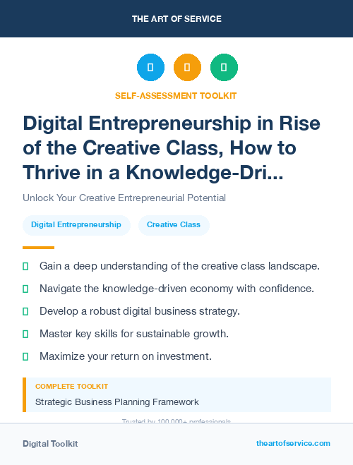 Digital Entrepreneurship in Rise of the Creative Class, How to Thrive in a Knowledge-Driven Economy Dataset