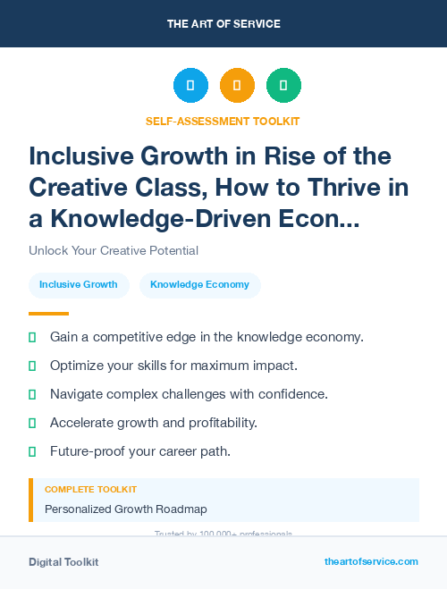 Inclusive Growth in Rise of the Creative Class, How to Thrive in a Knowledge-Driven Economy Dataset