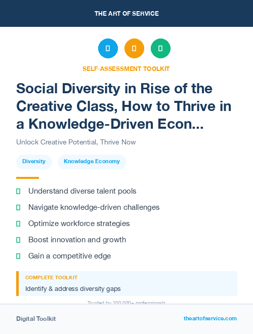 Social Diversity in Rise of the Creative Class, How to Thrive in a Knowledge-Driven Economy Dataset