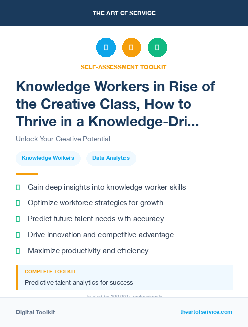 Knowledge Workers in Rise of the Creative Class, How to Thrive in a Knowledge-Driven Economy Dataset